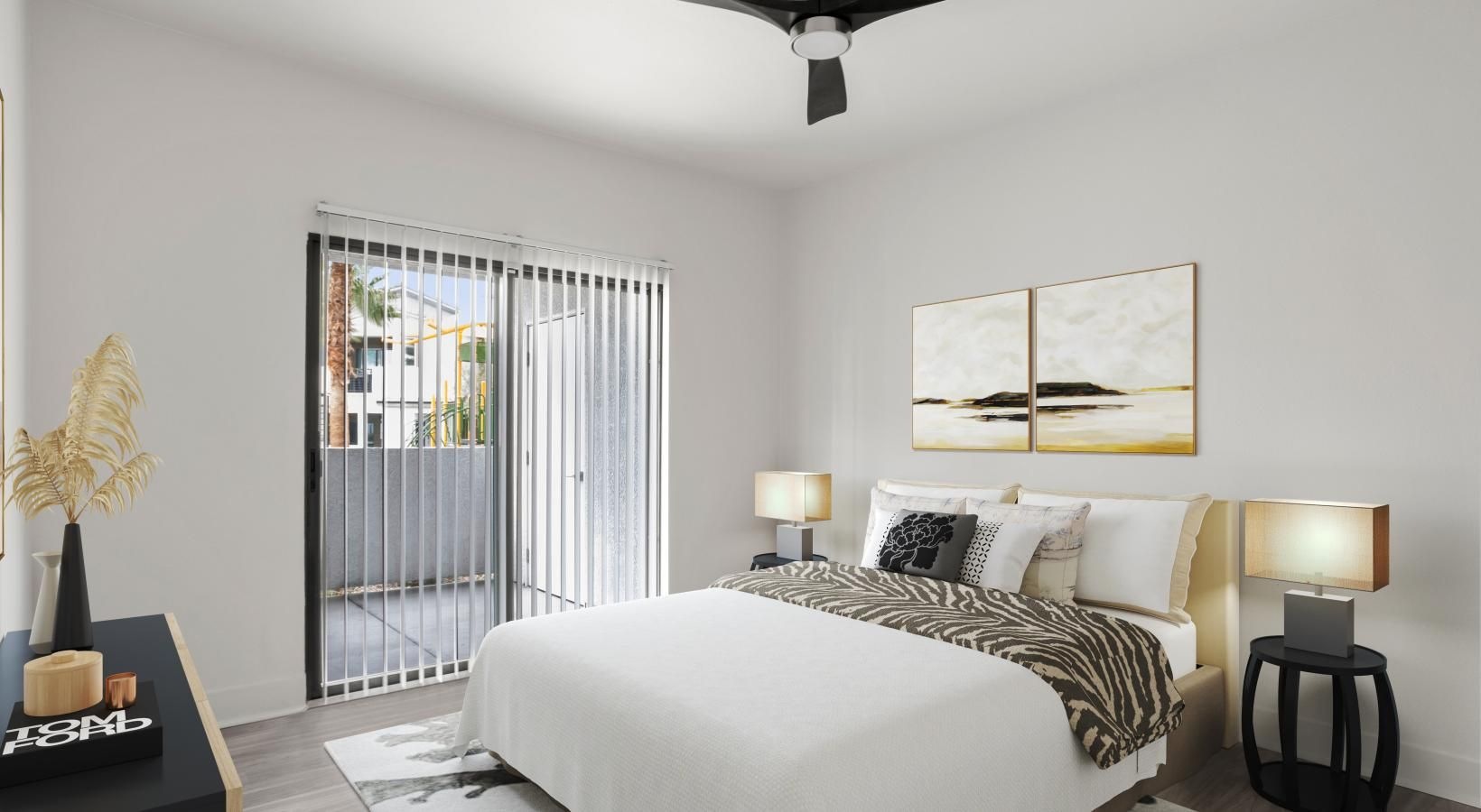 Beautiful bedrooms to fit every need a bedroom with a fan and a bed