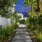 a path with trees and plants on the side